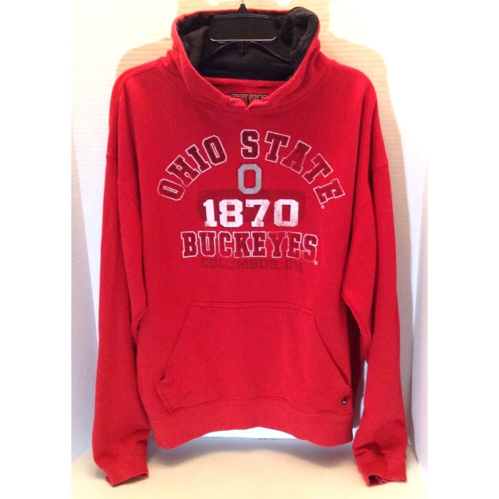 Ohio State Buckeyes Hoodie Men L Red Sweatshirt Pullover Logo Football Gorpcore